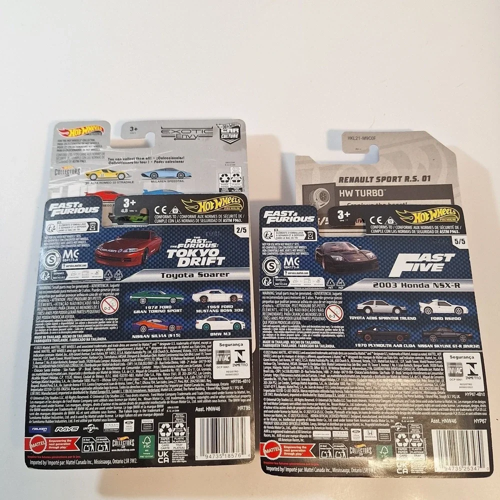 Hot Wheels‎ Premium Soarer/ Koenigsegg/ Honda NSX-R / Renault Super Treasure